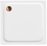 Cada pentru dus din acril Rea Belmond White 90x90 Brush Copper
