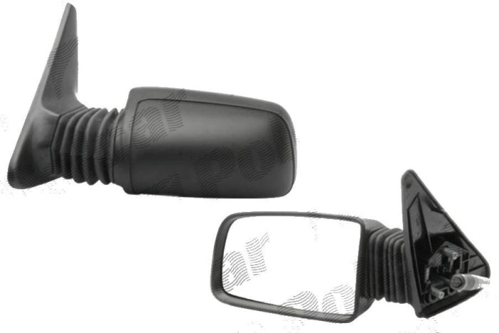 Oglinda exterioara Peugeot 205 din 1988-12.1997 partea dreapta View Max crom convex carcasa neagra reglare parghie fara incalzire