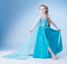 Rochie printesa Elsa din Frozen (Regatul de gheata) cu trena foto