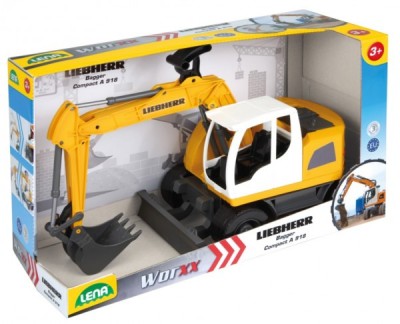 Excavator plastic Bagr Liebherr A918 Litronic Worxx cupa functionala 48 cm pentru copii foto