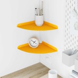 vidaXL Raft suspendat cu raft 2 pcs Galben muștar 24 x 24 x 2 cm 8004104