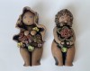 Figurine din ceramică glazurată, femeie și bărbat, atelier scandinav, datat 93