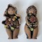Figurine din ceramică glazurată, femeie și bărbat, atelier scandinav, datat 93