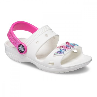 Sandale Crocs Classic Toddler Embellished Sandal Alb - White foto