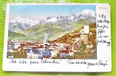 G371B-I- Carte postala litografie color circulata 1905-Nobilului Joseph Leidl Ofiter KUK imperiul austriac KorpsKomando circulata Timisoara stare buna foto