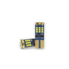 Set Becuri LED Super Canbus T10 W5W pentru Pozitie , Interior, Lampi Numar tip LED , 12v 6W, 18 SMD, Culoare Alb 6000k
