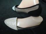 BALERINI NEGRI DAMA PIELE NATURALA CRISTALE SWAROVSKI TUL made in USA OPINCUTE