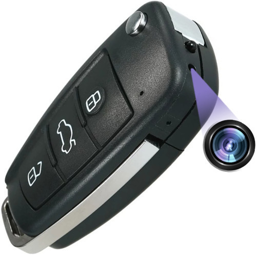 Mini camera spion HD tip breloc, incorporata in cheie auto, night vision,  DVR, detectia miscarii, reincarcabila | Okazii.ro