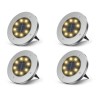 Set 4x Lampa Cu Incarcare Solara Rapida SI Timp Mare De Utilizare, alb cald, Tip Spot Cu 8 Leduri, Pentru Gradina, WaterProof, IP65, Carcasa Din Metal