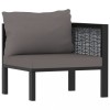Canapea Colt Modulara Poliratan Gossi Antracit, Cotiera Stanga, Gradina/Exterior, 68x68x60 cm, Perna Gri Inchis