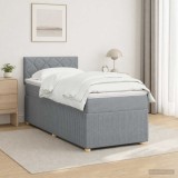 Cumpara ieftin Pat boxspring cu saltea Gri deschis 90 x 190 cm Tesatura