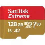 Card Memorie microSDXC SanDisk Extreme, 128Gb, Clasa 10 / UHS-1 U3 SDSQXAA-128G-GN6MN