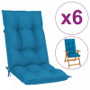 Perne pentru scaun de grădină, 6 buc., albastru, 120x50x7 cm