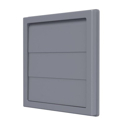 Grila ventilatie patrata cu clapeta antiretur, Diametru &amp;Oslash;125mm, exterior 150x150, ASA plastic Grey foto