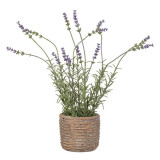 Flori de lavanda artificiale decorative in ghiveci ceramic,11x36 cm, Oem