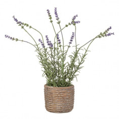 Flori de lavanda artificiale decorative in ghiveci ceramic,11x36 cm