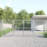 Poarta de gradina din plasa argintie 350x175 cm otel galvanizat GartenMobel Dekor, vidaXL