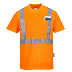 Tricou Hi-Vis cu Buzunar Regular 5XL Portocaliu foto