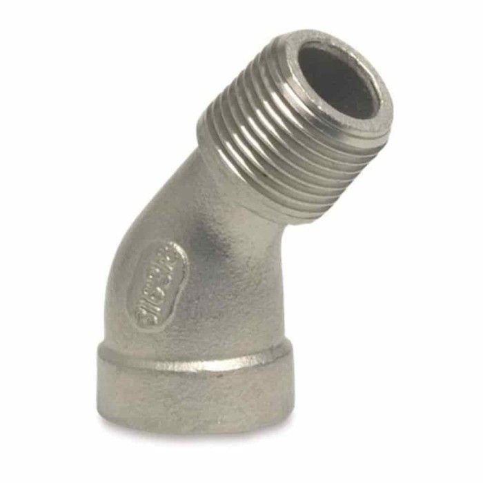 Cot inox 45 grade, fiting inox filetat 2 tolli