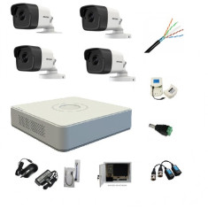 Kit complet profesional 4 camere supraveghere exterior 5MP TURBOHD HIKVISION 40 m IR foto