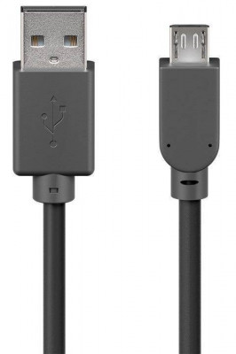 Cablu USB 2.0 - micro USB 0.3m negru Goobay foto