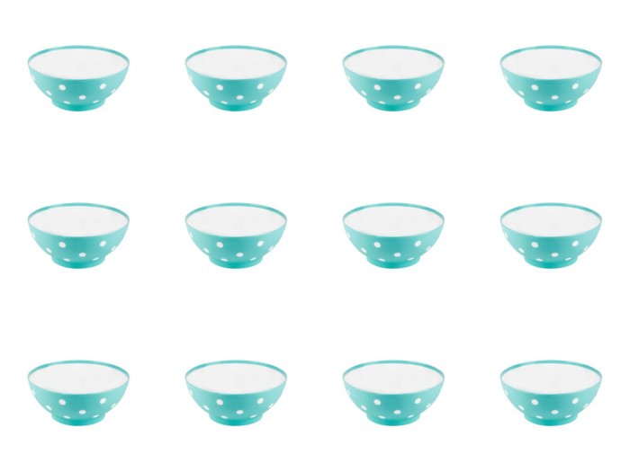 Set boluri, 12 piese, 350 ml, Plastic, Verde