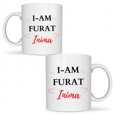 Cana personalizata ?I-am furat inima...?, ziua indragostitilor, alba, 330 ml Alba foto