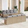 VidaXL Set de canapele pentru grădină 9 pcs Bej și gri 55 x 55 x 37 cm 3354979