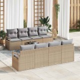 VidaXL Set de canapele pentru grădină 9 pcs Bej, Gri 55 x 55 x 37 cm
