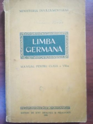 Limba germana manual pentru clasa a VIII-a Anul 1957 foto