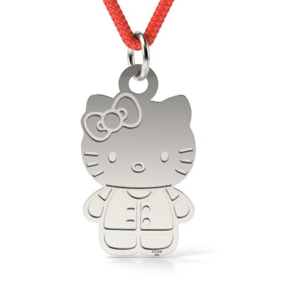 Pandantiv din argint cu snur model Hello Kitty foto