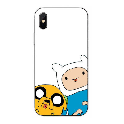 Husa compatibila cu Apple iPhone X Silicon Gel Tpu Model Finn and Jake Tongues foto