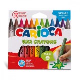 Set 12 creioane cerate, Carioca, Wax Crayons, Maxi
