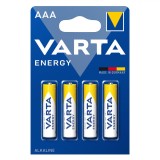 Baterii Alkaline Varta, AAA, Set 4 Bucăți, Capacitate 1.5V