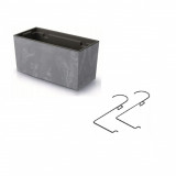 Cumpara ieftin Jardiniera decorativa, suport metalic, gri, 58x18x19.5 cm, Urbi Case Beton Effect W