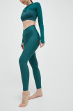 Casall jambiere de yoga culoarea verde, neted