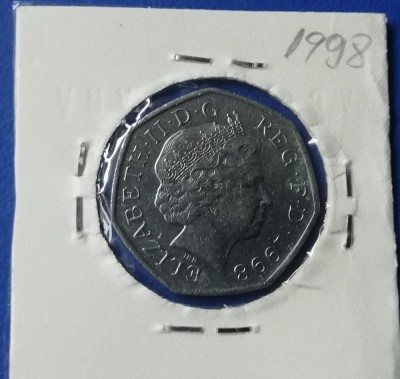 M3 C50 - Moneda foarte veche - Anglia - fifty pence - 1998 foto