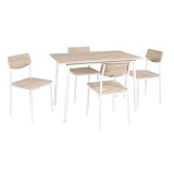 Set masa fixa cu 4 scaune AA0323, bucatarie, crem + alb, 1C