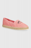 Tommy Jeans espadrile TJW VARSITY ESPADRILLE culoarea roz, EN0EN02470