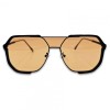 Ochelari de Soare Unisex Matteo Ferrari Geometric Amber Negru Lentile Mari Retro