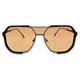 Cumpara ieftin Ochelari de Soare Unisex Matteo Ferrari &ndash; Black &amp; Amber Retro