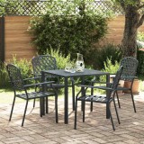 vidaXL Scaune de exterior cu design plasă, 4 buc., antracit, oțel 310156