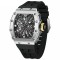 PAGANI DESIGN PD-1738 Ceas Barbati Skeleton Quartz 2025 Safir, Curea Silicon, Rezistent 100m, Luxury