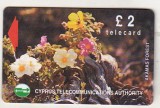 bnk card Cartele telefonice - Cipru - Flori - Wild Flowers of Akamas Forest 2 &pound; (Silver Stripe) -18CYPA