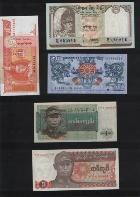 Set #5 Asia / 10 bancnote diferite necirculate / vezi scan foto