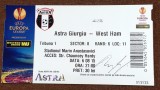 Bilet meci (autograf Slaven Bilić) ASTRA GIURGIU-WEST HAM UNITED(06.08.2015)