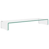 Cumpara ieftin Stand TV/Suport monitor, sticla transparenta, 100x30x13 cm