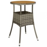 vidaXL Masă de grădină, gri, &Oslash;60x75cm, lemn de acacia/poliratan