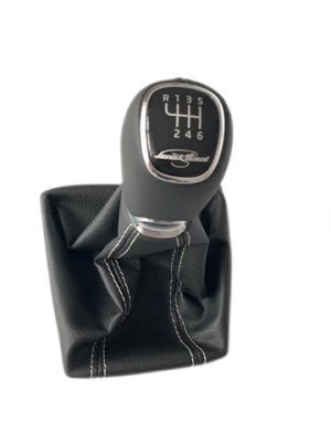 NEW OE CHANGE KNOB BLACK LEATHER LAURIN &amp;amp; KLEMENT SKODA OCTAVIA III 5E0711141 foto