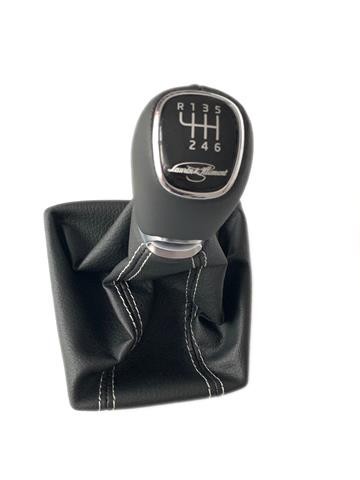 NEW OE CHANGE KNOB BLACK LEATHER LAURIN &amp; KLEMENT SKODA OCTAVIA III 5E0711141